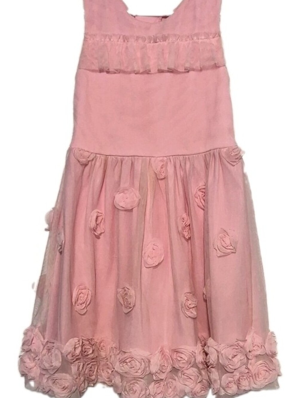 Place Pink Floral Rosette Tulle Party Dress